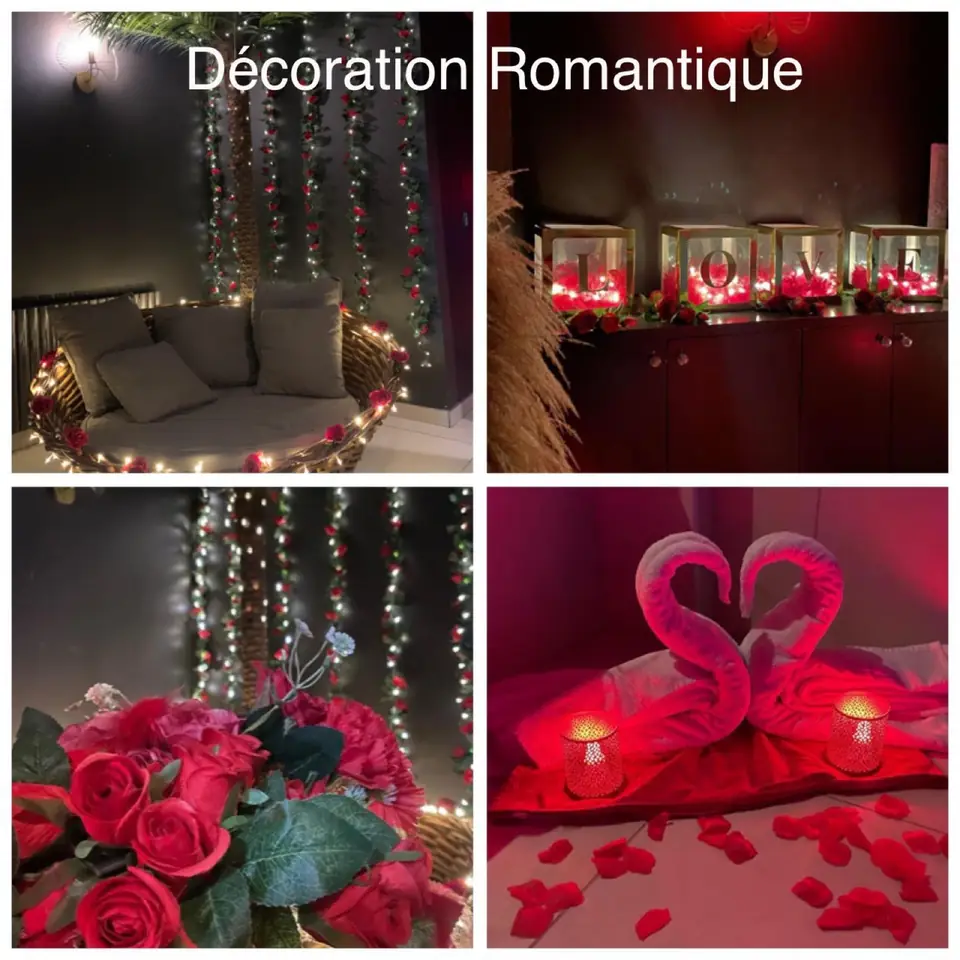 Decorazione romantica nella spa privata